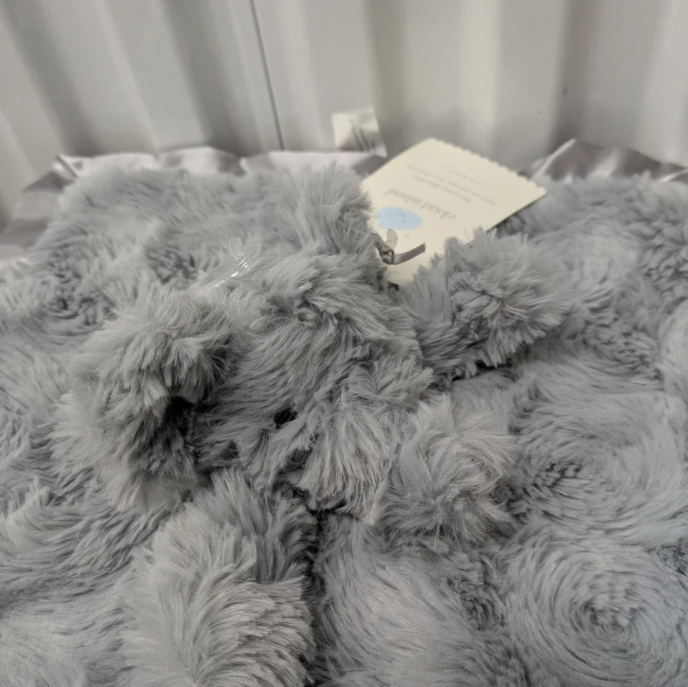 Gray Plush Throw Baby Blanket